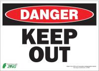 5VXD1 Danger Sign, 10 x 14In, R and BK/WHT, ENG