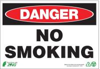 5VXE0 Danger No Smoking Sign, 7 x 10In, ENG, Text