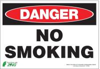 5VXE1 Danger No Smoking Sign, 7 x 10In, ENG, Text