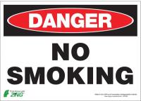 5VXE3 Danger No Smoking Sign, 10 x 14In, ENG