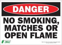 5VXE7 Danger No Smoking Sign, 10 x 14In, ENG