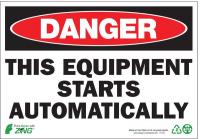 5VXG4 Danger Sign, 7 x 10In, R and BK/WHT, ENG