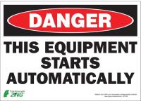 5VXG7 Danger Sign, 10 x 14In, R and BK/WHT, ENG