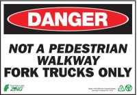 5VXH6 Danger Sign, 7 x 10In, R and BK/WHT, ENG