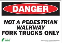 5VXH7 Danger Sign, 7 x 10In, R and BK/WHT, ENG