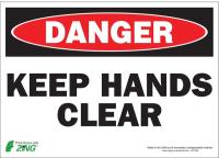 5VXJ3 Danger Sign, 10 x 14In, R and BK/WHT, ENG