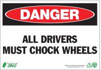 5VXL0 Danger Sign, 7 x 10In, R and BK/WHT, ENG