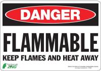 5VXL5 Danger Sign, 7 x 10In, R and BK/WHT, ENG