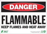 12R197 Danger Sign, 7 x 10In, R and BK/WHT, ENG