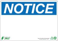 5VXN6 Notice Sign, 7 x 10In, BL/WHT, BLK, SURF