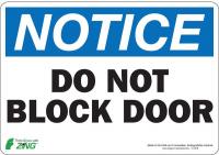 5VXP9 Notice Sign, 7 x 10In, BL and BK/WHT, ENG