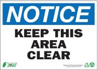12R205 Notice Sign, 7 x 10In, BL and BK/WHT, ENG