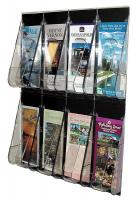 5VXX4 Leaflet Holder, 8 Compartments, Clear