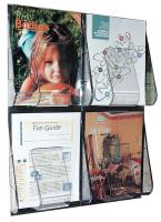 5VXX6 Magazine Holder, 4 Compartments, Clear