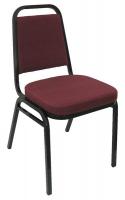 5VXY9 Stack Chair, Burgundy Fabric