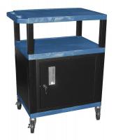5WCN9 Audio-Visual Cart, 200 lb., Blue, 24 In. L