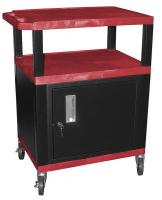 5WCP2 Audio-Visual Cart, 200 lb., Red, 24 In. L
