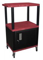 5WCR8 Audio-Visual Cart, 200 lb., Red, 24 In. L