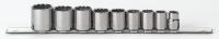 5WHZ0 Socket Set, Std, 3/8 Dr, SAE, 9 Pc