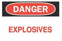 5X007 Danger Sign, 7 x 10In, R and BK/WHT, ENG