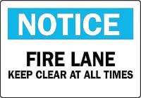 5X031 Fire Lane Sign, 7 x 10In, BL and BK/WHT