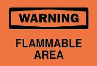 5X041 Warning Sign, 10 x 14In, BK/ORN, FLMB Area