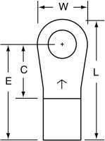 5ZNT0 Ring Terminal, Bare, Brazed, 8 AWG, PK10