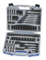 5XB63 SOCKET SET, 90 PC, 1/4, 3/8 &amp; 1/2 In Drive