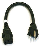 5XFN2 Power Cord, CPU, 16/3, 1Ft, 5-15P to C13