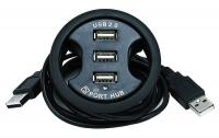 5XGC8 USB Hub, In Desk, 2.0, 3Ports, Black