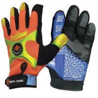 5XKU3 Anti-Vibration Gloves, XL, Black/Orange, PR