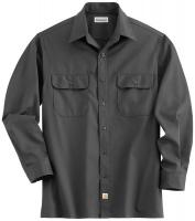 5XRR1 Long Sleeve Shirt, Gray, Poly/Cott, 2X