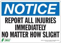 5YFN4 Notice Sign, 7 x 10In, BL and BK/WHT, ENG