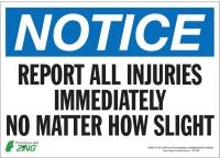 5YFN6 Notice Sign, 10 x 14In, BL and BK/WHT, ENG