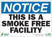 5YFP1 Notice No Smoking Sign, 7 x 10In, ENG, Text