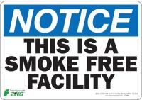 5YFP2 Notice No Smoking Sign, 7 x 10In, ENG, Text