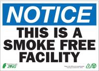 12R209 Notice No Smoking Sign, 7 x 10In, ENG, Text