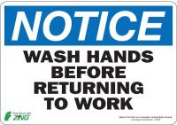 5YFP6 Notice Sign, 7 x 10In, BL and BK/WHT, ENG