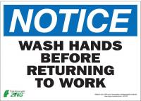 5YFP8 Notice Sign, 10 x 14In, BL and BK/WHT, ENG