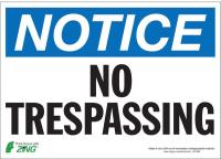 5YFR6 Notice Sign, 10 x 14In, BL and BK/WHT, ENG