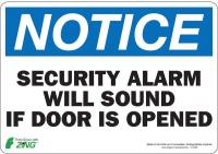 5YFR8 Notice Security Sign, 7 x 10In, ENG, Text