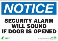 12R213 Notice Security Sign, 7 x 10In, ENG, Text