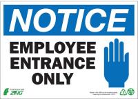 12R214 Notice Sign, 7 x 10In, BL and BK/WHT, ENG