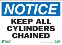 12R215 Notice Sign, 7 x 10In, BK and BL/WHT, ENG