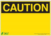 5YFV4 Caution Sign, 7 x 10In, YEL/BK, BLK, SURF