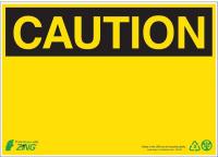 12R217 Caution Sign, 7 x 10In, BK/YEL, Recycled AL