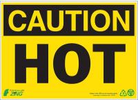 12R225 Caution Sign, 7 x 10In, BK/YEL, Recycled AL