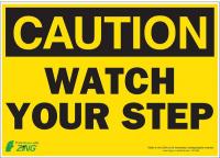 5YFZ6 Caution Sign, 10 x 14In, Watch Your Step