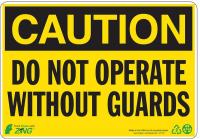 5YGA5 Caution Sign, 7 x 10In, BK/YEL, ENG, Text