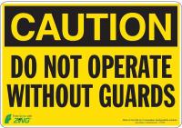 5YGA6 Caution Sign, 7 x 10In, BK/YEL, ENG, Text